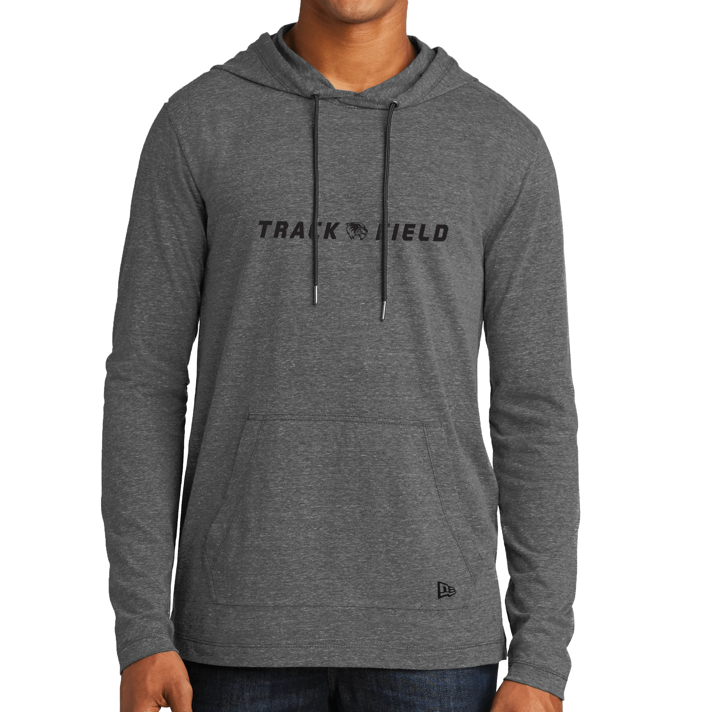 New Era Tri-Blend Performance Pullover Hoodie Tee- Track and Field Head