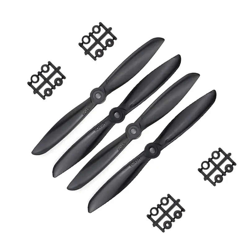 Orange HD Propellers 6045(6X4.5) Glass Fiber Nylon Propellers 2CW 2CCW-2pairs Black