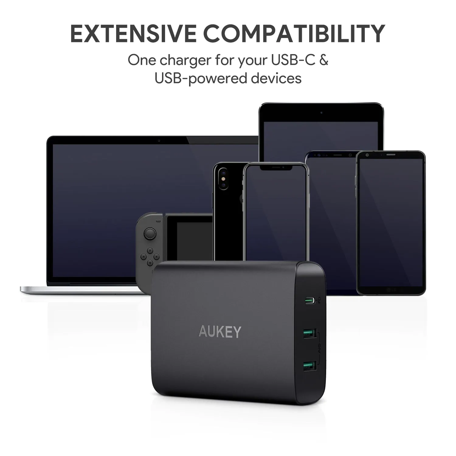 PA-Y12 72W USB C Power Delivery 3.0 & Dual Port USB Desktop Charger