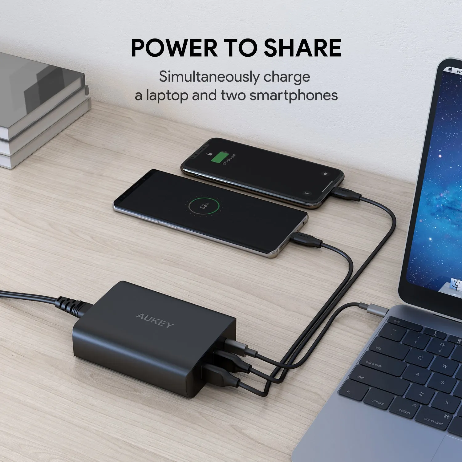 PA-Y12 72W USB C Power Delivery 3.0 & Dual Port USB Desktop Charger