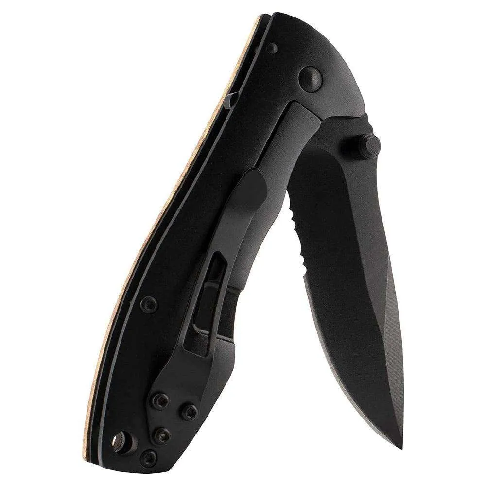 Personalized Oak Wood Pocket Knife with Name and Icon