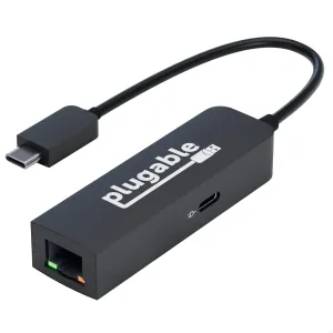 Plugable USB-C to 2.5 Gbps Ethernet Adapter with 100W USB-C Charging