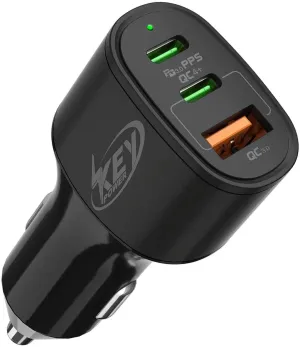 premium USB C Car Charger  60W Type C Fast Car Charger Adapter with USB-C & USB-A Port for iPhone 15 14 13 12 11 Max XS SE iPad Pro Samsung Galaxy Pixel