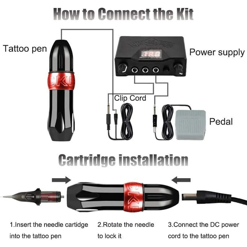 Professional Rotary Tattoo Machine Swiss Motor Pen Permanent Makeup Tattoo Machine Sets Tattoo Power Strong Quiet Motor Supply