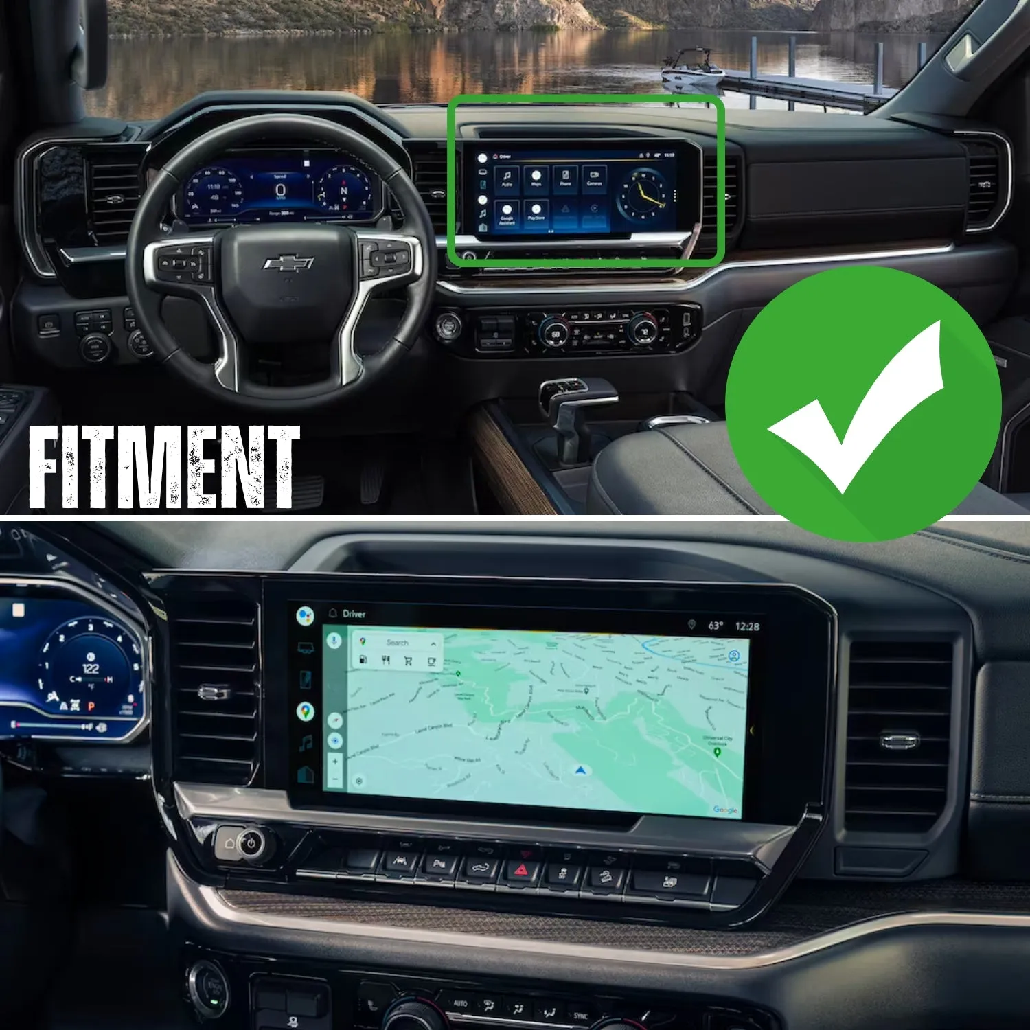 RubiGrid® 2022  GMC Sierra   Chevrolet Silverado Dash Mount 13.4" Screen