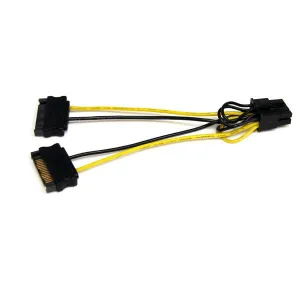 Startech.Com Pcie Power Cable Satpciex8adp - 1X 8 Pin Pcie / 2X 15 Pin Sata - 15 Cm