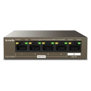 Tenda TEG1105PD 5-Port Network Switch Gigabit Power Delivery With 4-Port PoE 