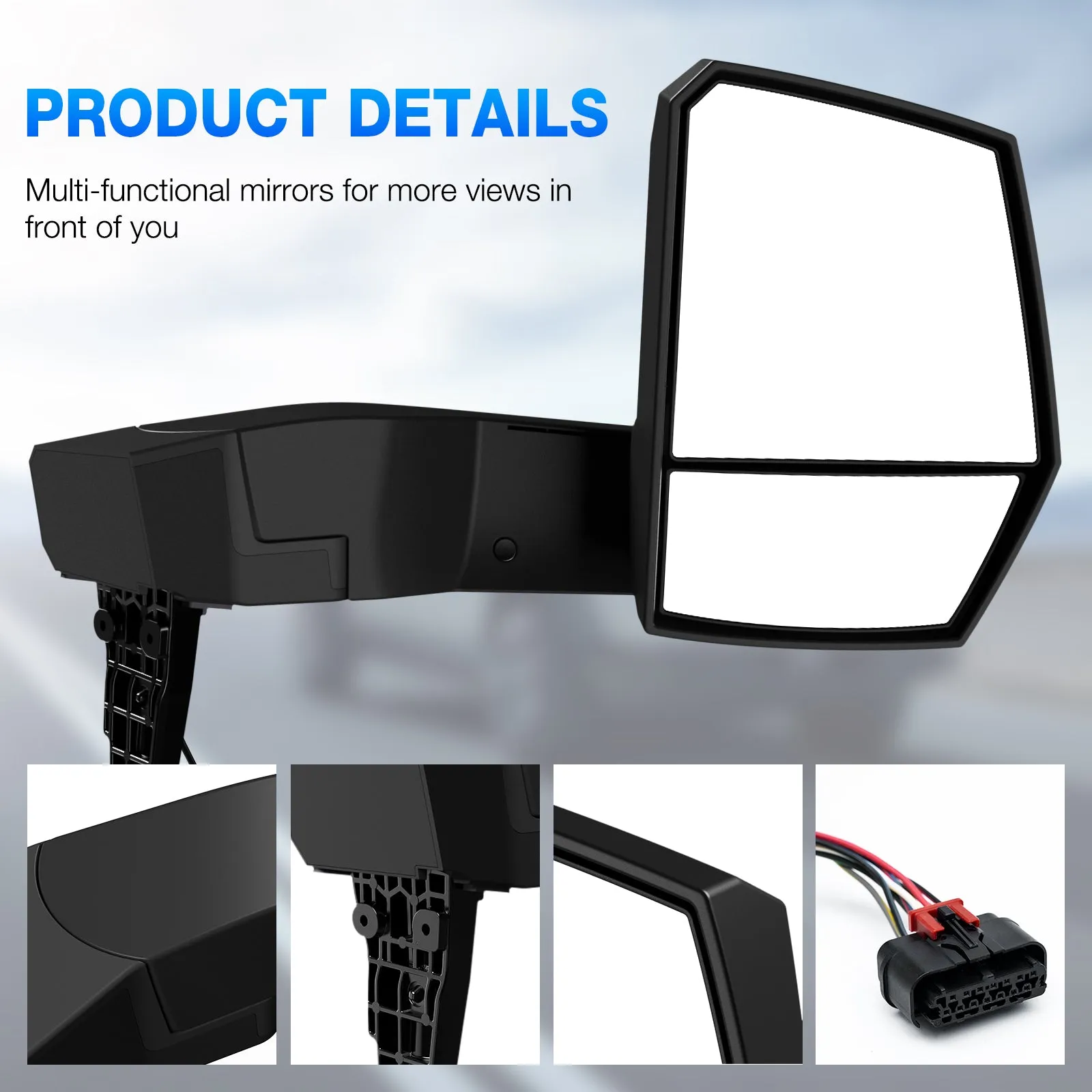 Tesla Cybertruck 90-Degree Adjustable Side Door Mirrors