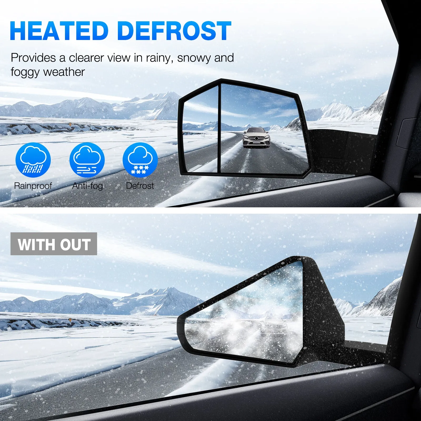 Tesla Cybertruck 90-Degree Adjustable Side Door Mirrors