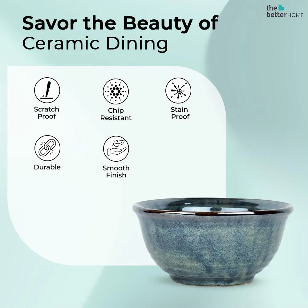 The Better Home Terra Series Ceramic Serving Bowl | Ramen Soup Bowl Microwave Safe | Scratch Resistant | Stain Proof