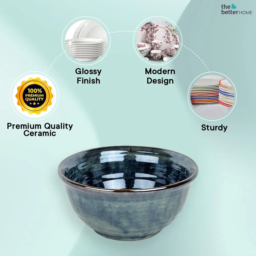 The Better Home Terra Series Ceramic Serving Bowl | Ramen Soup Bowl Microwave Safe | Scratch Resistant | Stain Proof