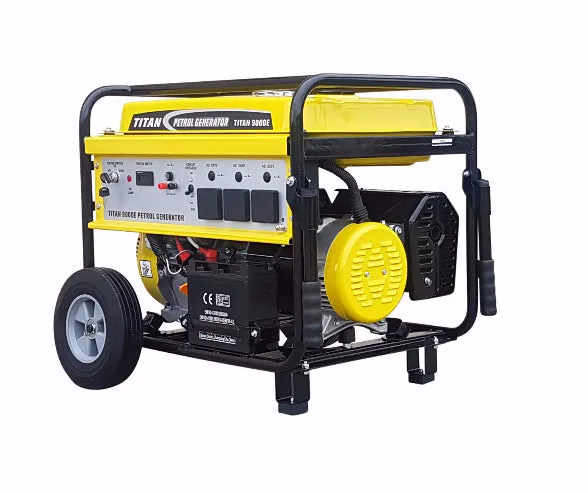 Titan 10000E 8.4kW Petrol Generator Electric Start and Wheel Kit