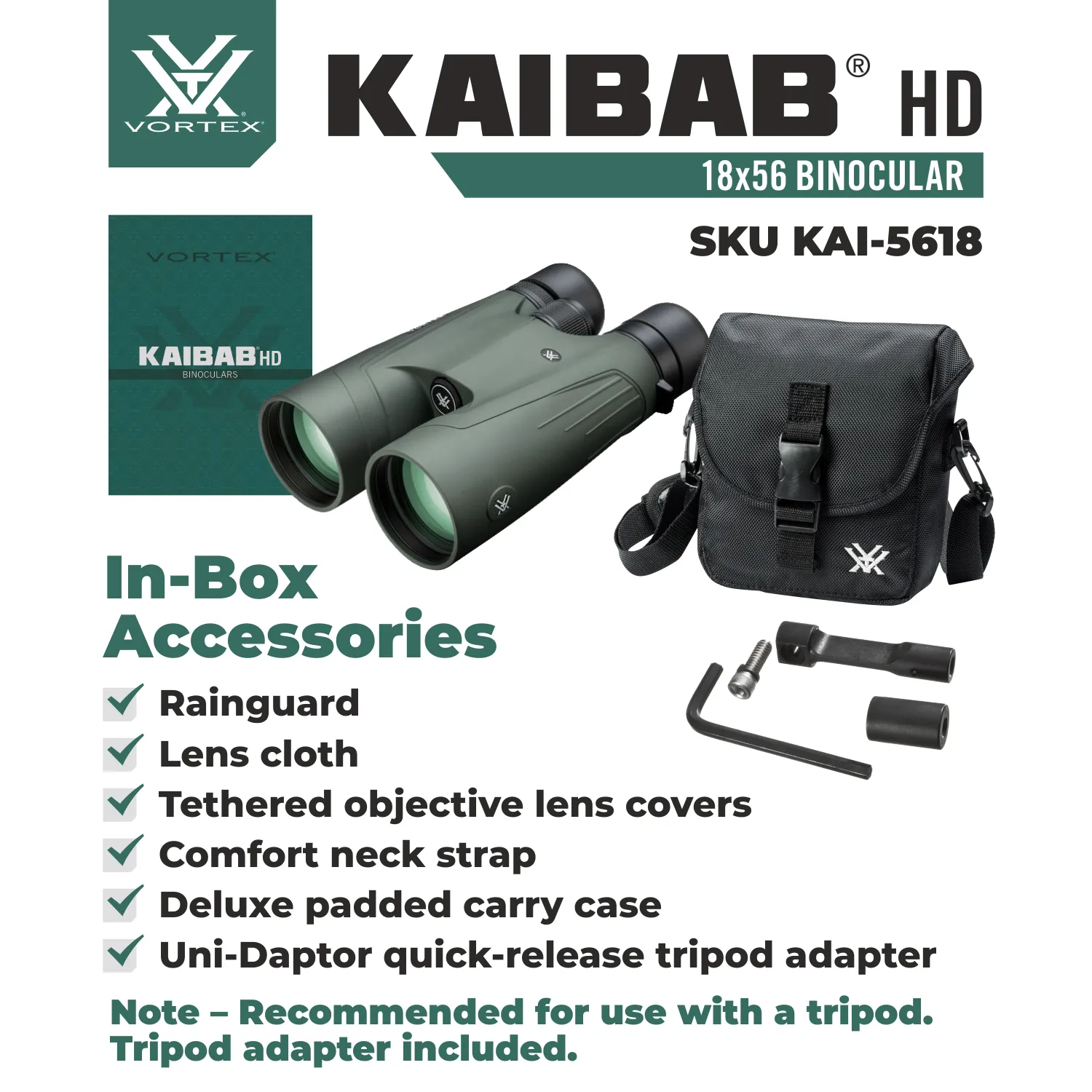 Vortex Optics Kaibab HD 18X56 Binocular (KAI-5618)