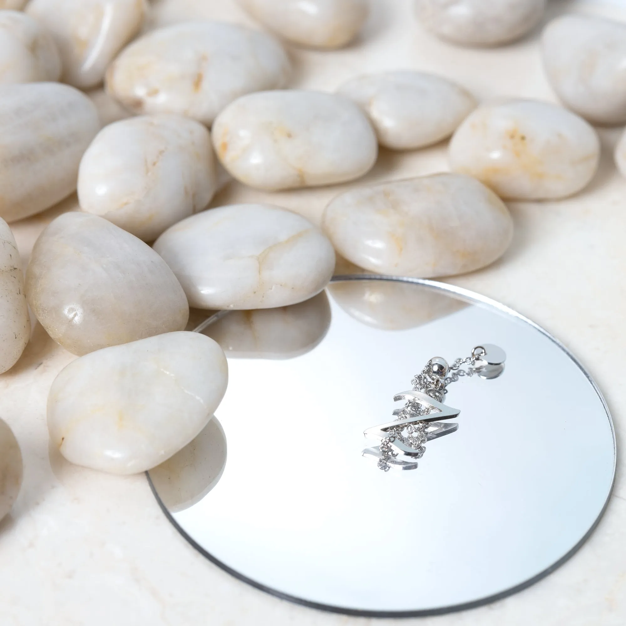 Z Adjustable Rhodium Plated Monogram Ring